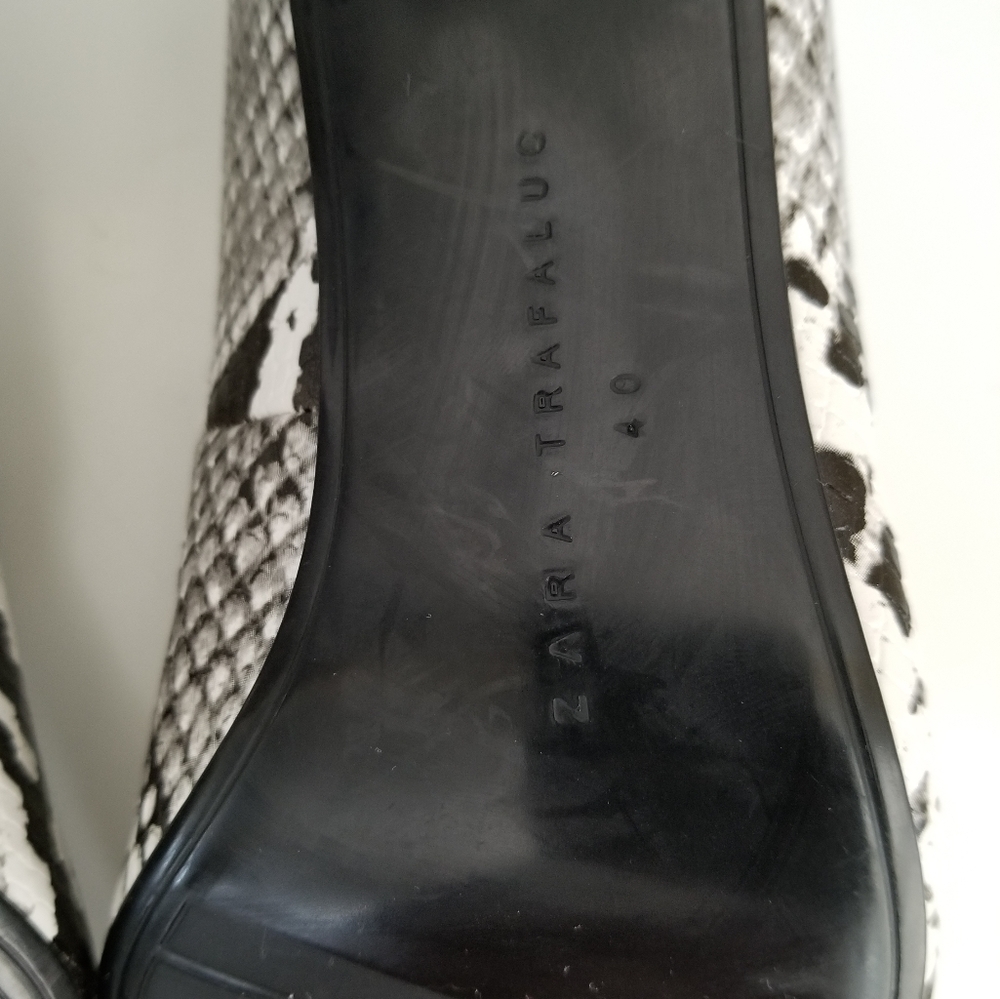 New Zara Trafaluc Python Snakeskin Block Heels - image 7